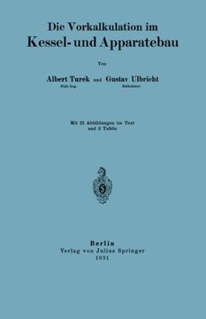 portada Die Vorkalkulation Im Kessel- und Apparatebau (German Edition)