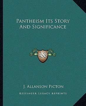 portada pantheism its story and significance (en Inglés)