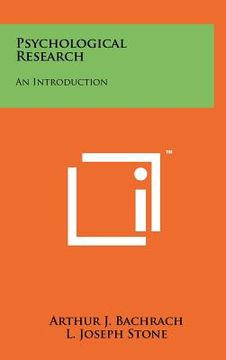 portada psychological research: an introduction (en Inglés)