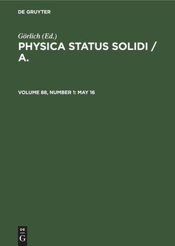 portada Physica Status Solidi / a. , Volume 88, Number 1, may 16 (en Inglés)