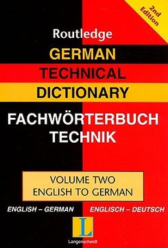 portada german technical dictionary, volume two: english to german (en Inglés)