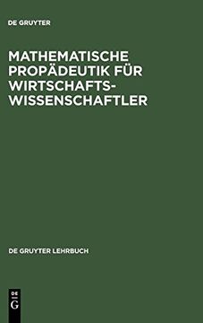 portada Mathematische Propädeutik für Wirtschaftswissenschaftler (en Alemán)
