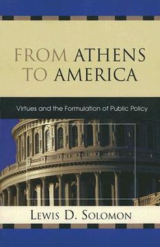 portada from athens to america: virtues and the formulation of public policy (in English)