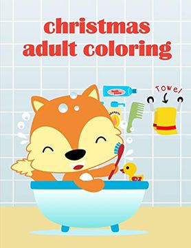 portada Christmas Adult Coloring: Easy and Funny Animal Images (Animals for Grown-Ups) (en Inglés)