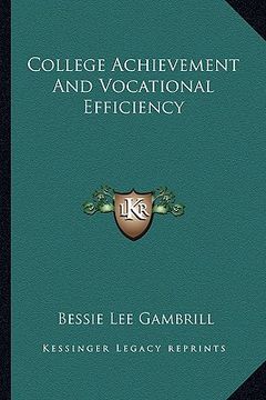 portada college achievement and vocational efficiency