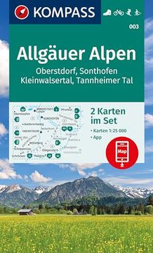 portada Kompass Wanderkarten-Set 003 Allgäuer Alpen, Oberstdorf, Sonthofen, Kleinwalsertal, Tannheimer tal (2 Karten) 1: 25. 000 (en Alemán)