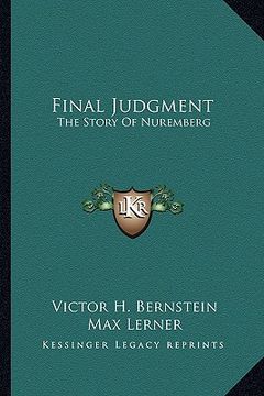 portada final judgment: the story of nuremberg (en Inglés)