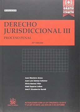 portada Derecho Jurisdiccional III Proceso Penal 23ª Edición 2015 (Manuales de Derecho Procesal)