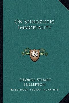 portada on spinozistic immortality (en Inglés)