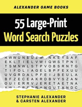portada 55 Large-Print Word Search Puzzles: Fun Brain Games for Adults and Kids