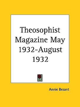 portada theosophist magazine may 1932-august 1932