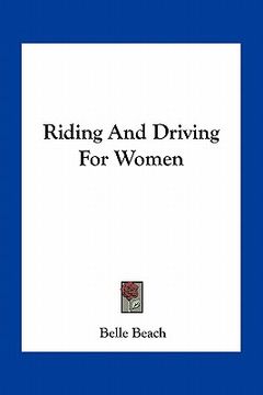 portada riding and driving for women (en Inglés)