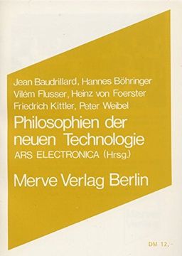 portada Philosophien der Neuen Technologien (en Alemán)