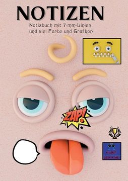 portada Notizen: Notizbuch mit 7-mm-Linien und viel Farbe und Grafiken (in German)