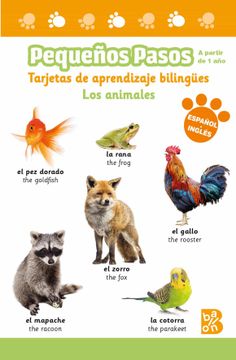 portada Pequeños Pasos. Tarjetas de Aprendizaje Bilingues - los Animales