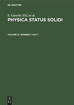 portada Physica Status Solidi, Volume 21, Number 1, may 1 (en Inglés)