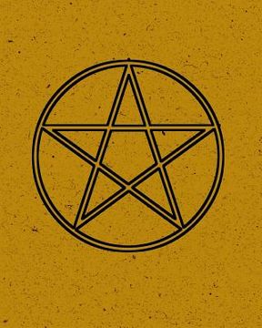 portada Grimoire: Pentagram Spell Book For Witches Mages Magick Practitioners And Beginners To Write Rituals And Ingredients - Yellow Bl (en Inglés)