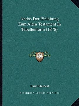 portada Abriss Der Einleitung Zum Alten Testament In Tabellenform (1878) (in German)
