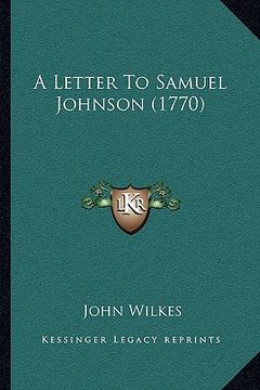 portada a letter to samuel johnson (1770)