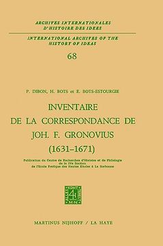 portada inventaire de la correspondance de johannes fredericus gronovius (1631-1671)