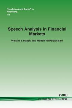 portada Speech Analysis in Financial Markets (en Inglés)