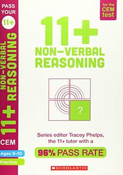 portada 11+ Practice for the cem Test: Practice and Assessment for Non-Verbal Reasoning (Ages 9-10) by Tracey Phelps, the Tutor With a 96% Pass Rate. (Pass Your 11+) (en Inglés)