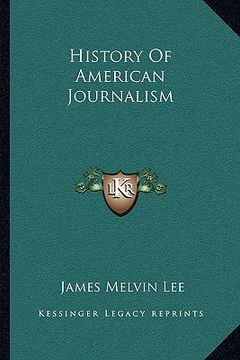 portada history of american journalism (en Inglés)