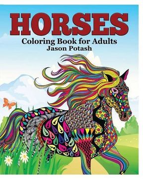 portada Horses Coloring Book for Adults (in English)