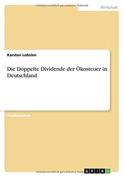 portada Die Doppelte Dividende der Ökosteuer in Deutschland (German Edition)