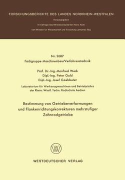 portada Bestimmung Von Getriebeverformungen Und Flankenrichtungskorrekturen Mehrstufiger Zahnradgetriebe (en Alemán)