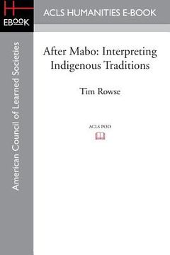 portada After Mabo: Interpreting Indigenous Traditions