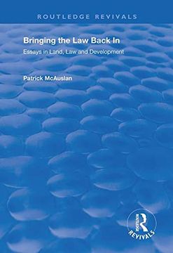 portada Bringing the law Back in: Essays in Land, law and Development (Routledge Revivals) (in English)