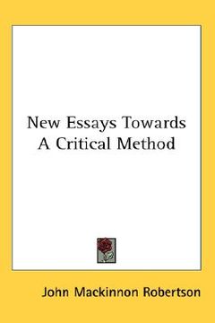portada new essays towards a critical method (in English)