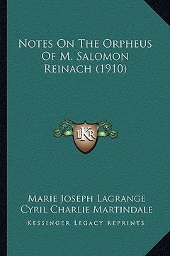 portada notes on the orpheus of m. salomon reinach (1910)
