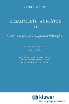 portada Gesammelte Aufsätze III: Studien Zur Phänomenologischen Philosophie (en Inglés)