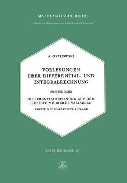 portada Vorlesungen Über Differential- Und Integralrechnung: Zweiter Band: Differentialrechnung Auf Dem Gebiete Mehrerer Variablen (en Alemán)