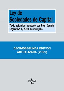 portada Ley de Sociedades de Capital: Texto Refundido Aprobado por Real Decreto Legislativo 1