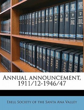 portada annual announcement, 1911/12-1946/47 (en Inglés)