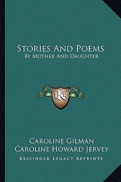 portada stories and poems: by mother and daughter