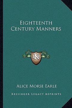 portada eighteenth century manners (in English)