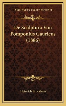 portada De Sculptura Von Pomponius Gauricus (1886) (en Alemán)