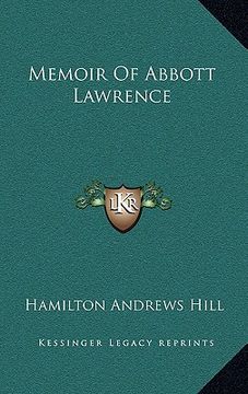 portada memoir of abbott lawrence (en Inglés)