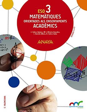 portada Aprendre és Créixer en Connexió, matemàtiques orientades als ensenyaments acadèmics, 3 ESO (Valencia) (Paperback) (en Valenciano)