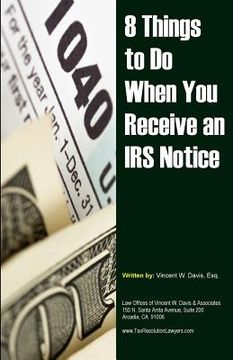 portada 8 Things to Do When You Receive an IRS Notice (en Inglés)
