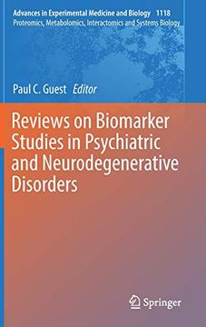 portada Reviews on Biomarker Studies in Psychiatric and Neurodegenerative Disorders (Advances in Experimental Medicine and Biology) (in English)