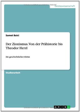 portada Der Zionismus. Von der Prähistorie bis Theodor Herzl (German Edition)