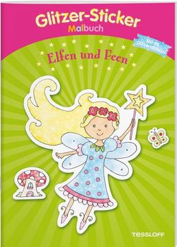 portada Glitzer-Sticker-Malbuch. Elfen und Feen: Mit 45 Glitzernden Stickern! (Malbücher und -Blöcke) (en Alemán)