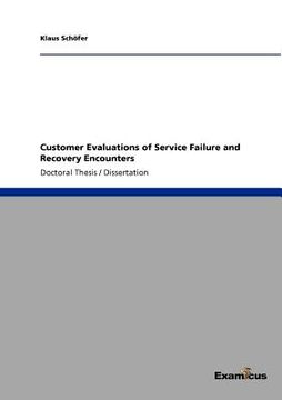 portada customer evaluations of service failure and recovery encounters (en Inglés)