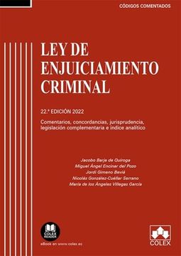 Libro Ley De Enjuiciamiento Criminal 2022. Comentarios, Concordancias ...