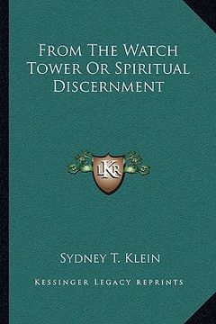 portada from the watch tower or spiritual discernment (en Inglés)